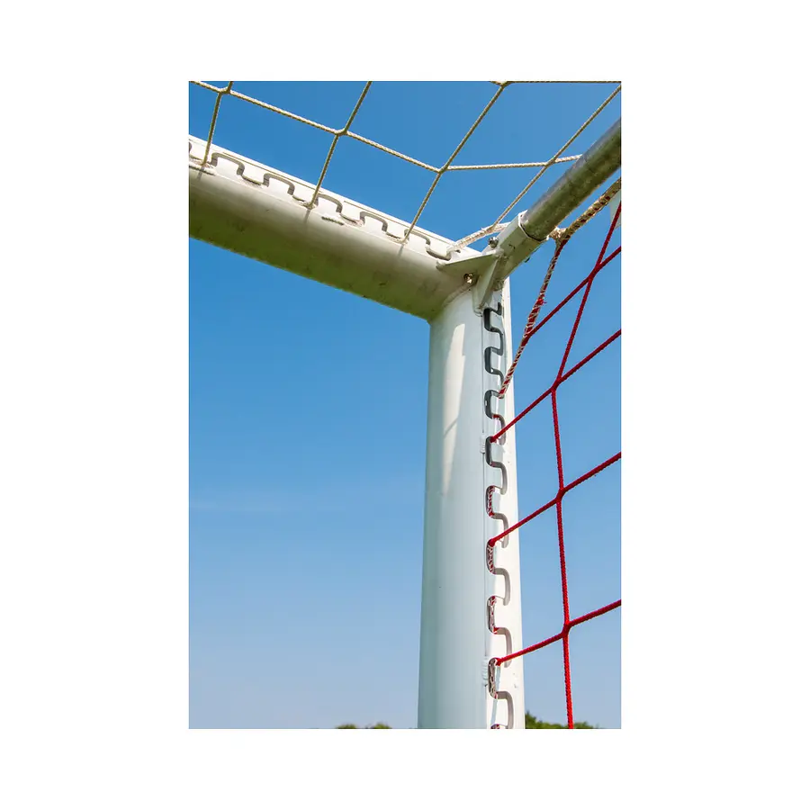 Fotballmål 11er | 7,32 x 2,44 m Oval profil | Bakkehylser | Sølv 