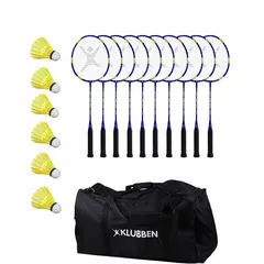 Badmintonsett Aktiv til skoler - 10 10 racketer | 6 baller |  bag