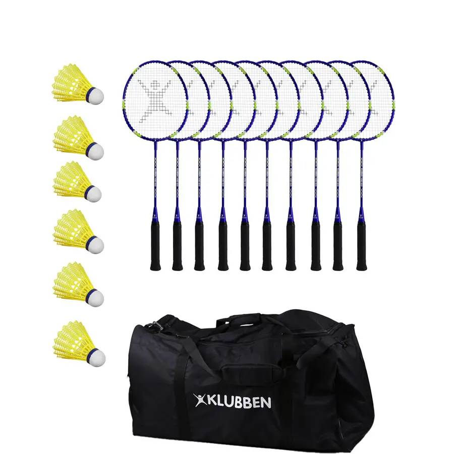 Badmintonsett Aktiv til skoler - 10 10 racketer | 6 baller |  bag 