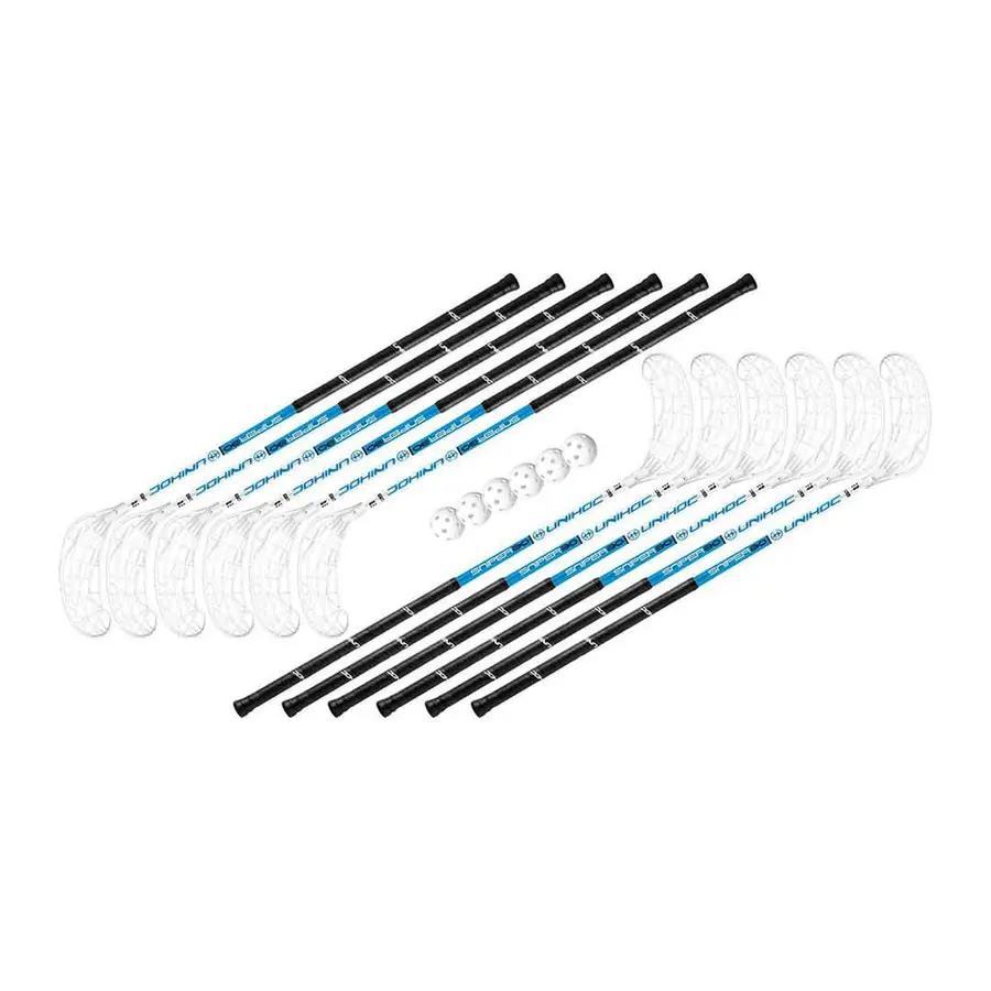 Innebandysett Unihoc Sniper 96 cm IFF godkjent 12 innbandykøller 6 baller 