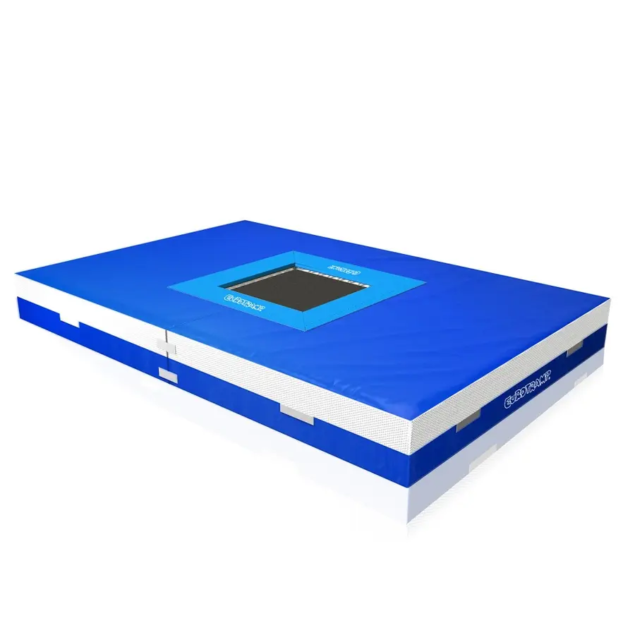 Nedsprangsmatte med trampoline 300x200x30 cm 