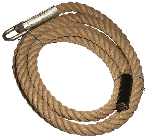 Klatretau av naturfiber 33 mm | 6,5 m Med taumansjett og hull til oppheng 