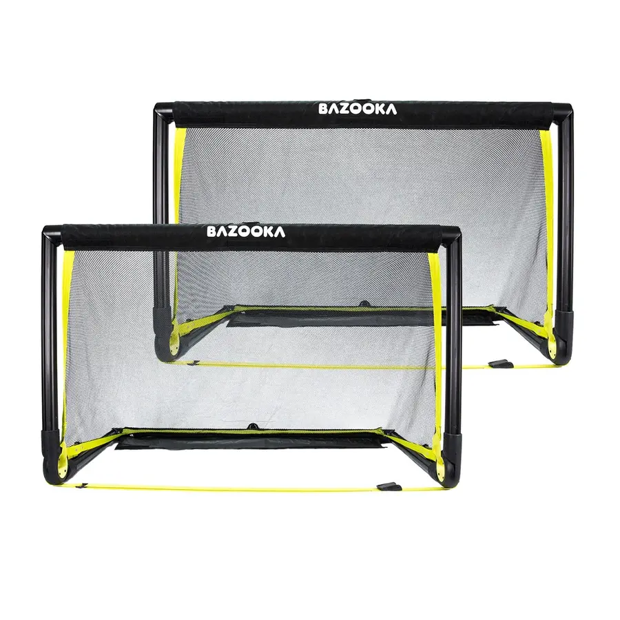 BazookaGoal XL | 150X90 cm |  2 stk 3v3 Fotballmål - Sammenleggbart minimål 