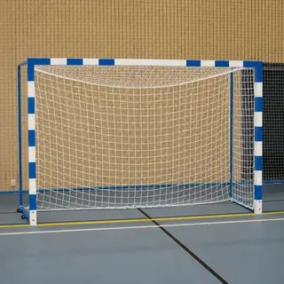 Håndballmål 3x2m hvit/blå 1 stk | foldbare nettbøyler m/nett