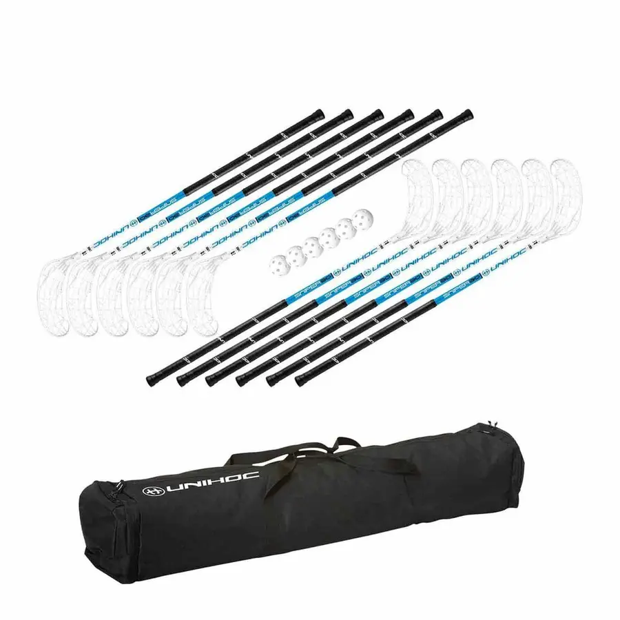 Innebandysett Unihoc Sniper 100 cm IFF godkjent 12 innbandykøller 6 baller 