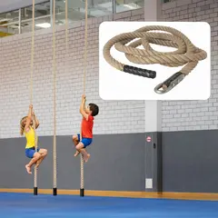 Klatretau av naturfiber 33 mm | 6,5 m Med taumansjett og hull til oppheng