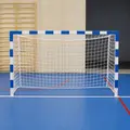 Minihåndballmål 240x160cm - blå/hvit 1 stk | foldbare nettbøyler m/nett