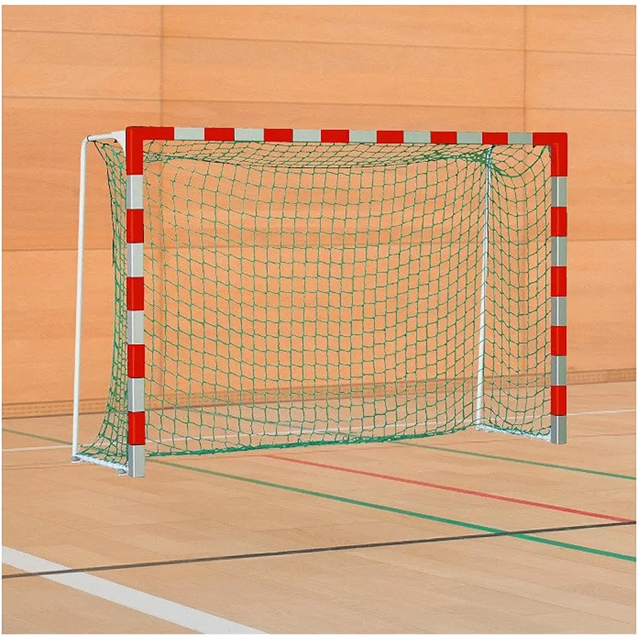 Håndballmål 3x2 m | Standard modell Rød/Sølv | Faste nettbøyler 