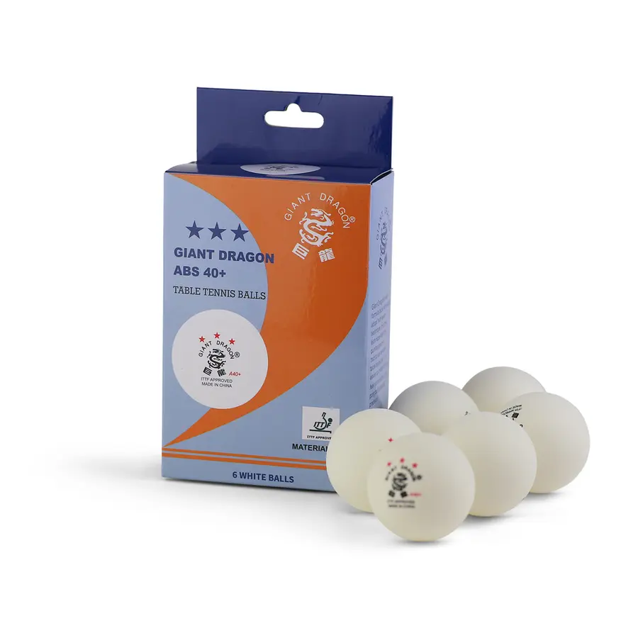 Bordtennisballer Giant Dragon ABS40+ 6 stk |  ITTF | Konkurranse 