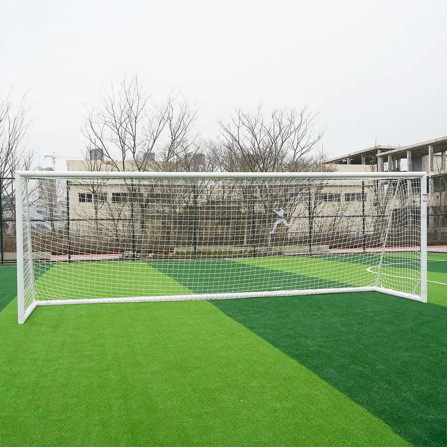 Fotballmål 11er | 7,32 x 2,44 m Hvitt | Rund profil | Nett 