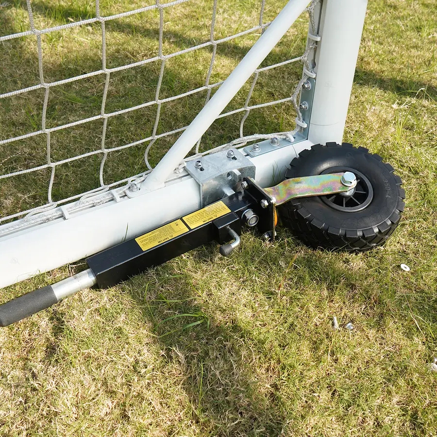 Fotballmål 11er | Hjul 360 grader Hvitt | Rund profil  | 7,32x2,44 m 