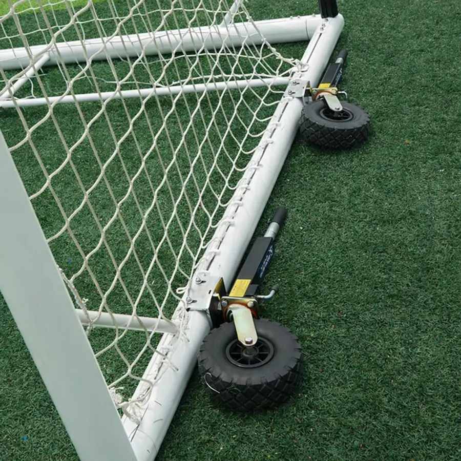 Fotballmål  5er | Hjul 360 grader 3x2 m | Hvitt | Rund profil | Nett 