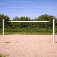 Sandvolleyballstolper med nett Justerbar høyde | Bakkehylser