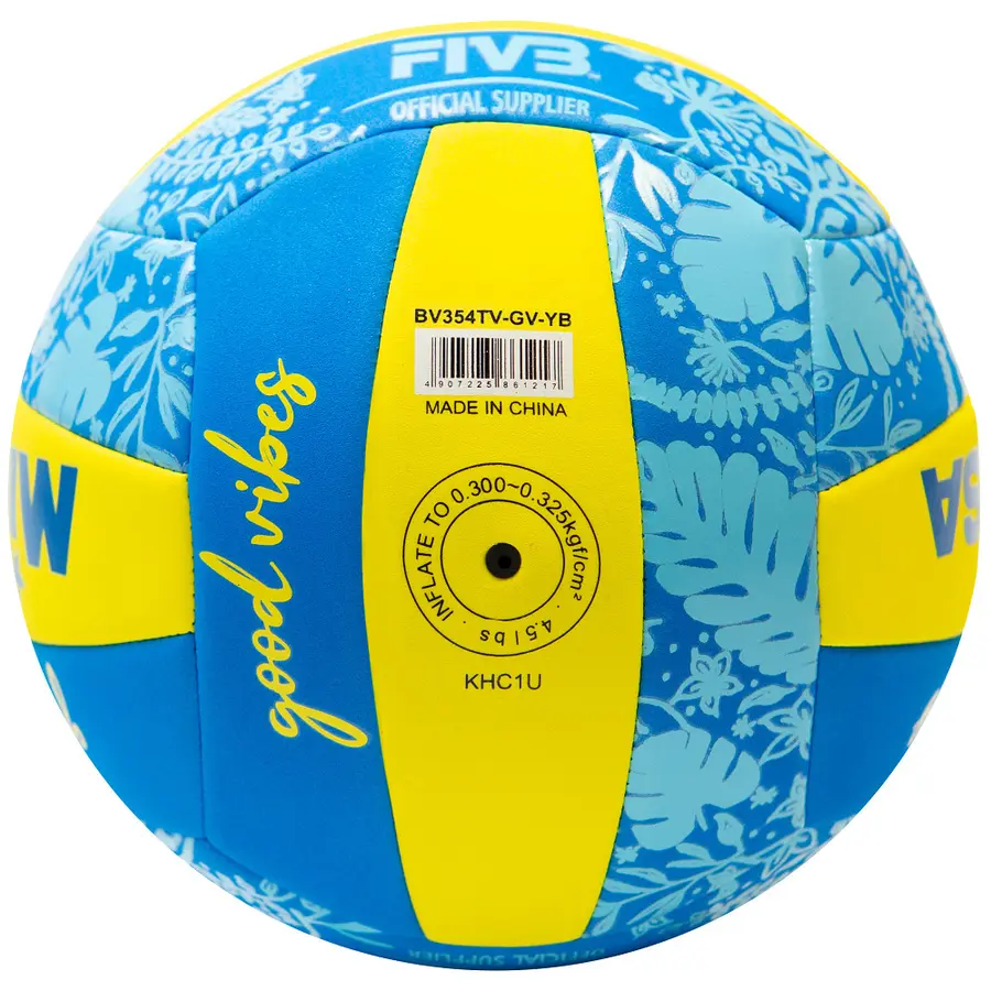 Sandvolleyball Mikasa Good Vibes Blå/Gul | Beachvolley | Trening og lek 