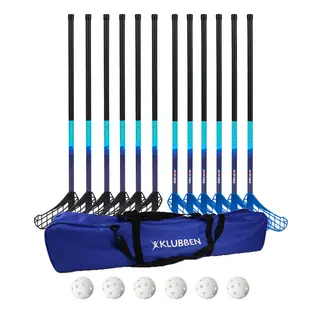 Innebandysett Captain 85 cm 12 innebandykøller | 6 baller | 1 bag