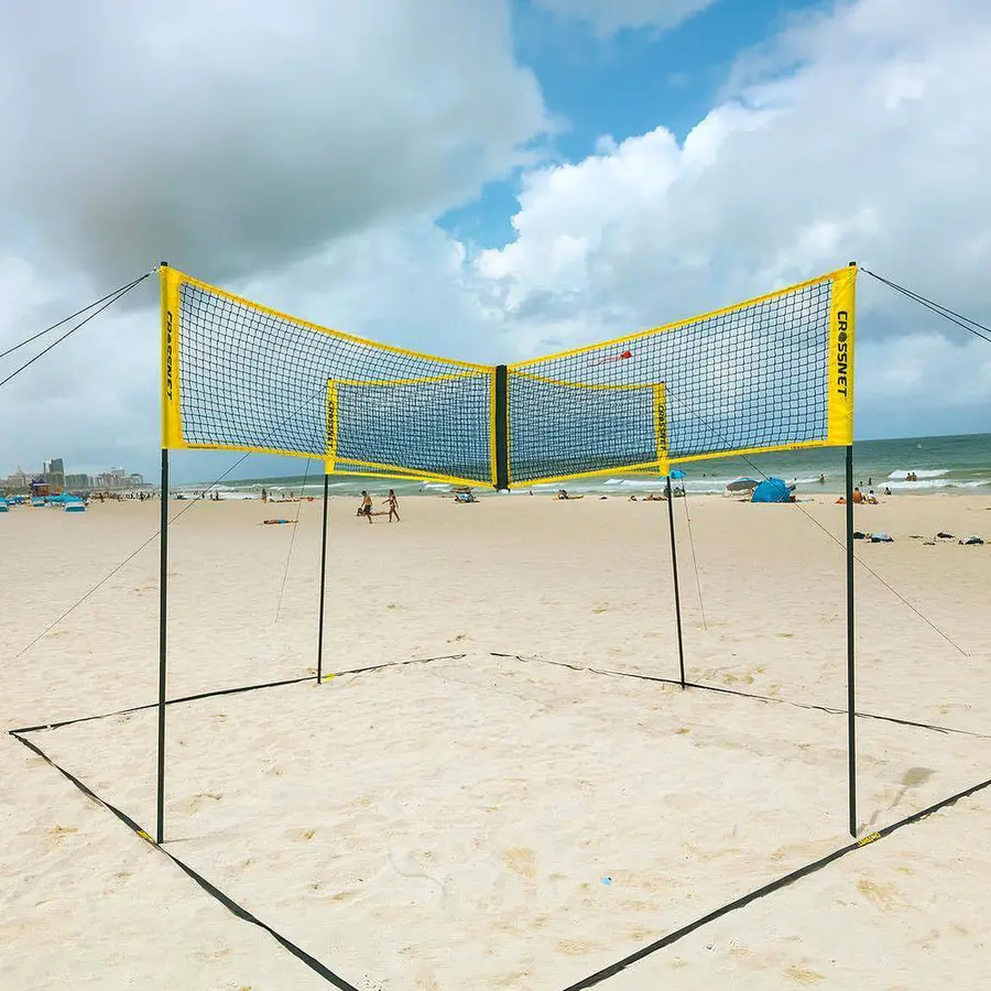 Sandvolleyball-sett Crossnet Four Square Kryssnett | Stolper | Banemarkering 