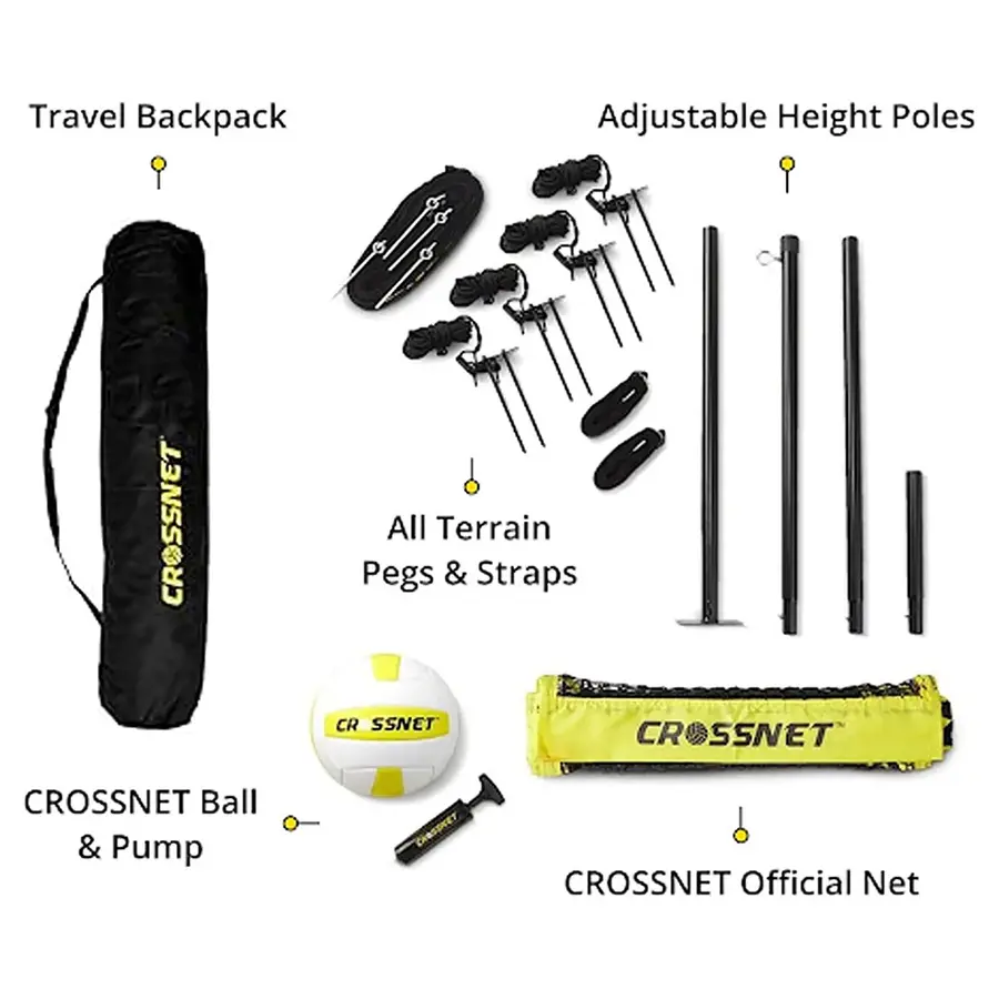 Sandvolleyball-sett Crossnet Four Square Kryssnett | Stolper | Banemarkering 