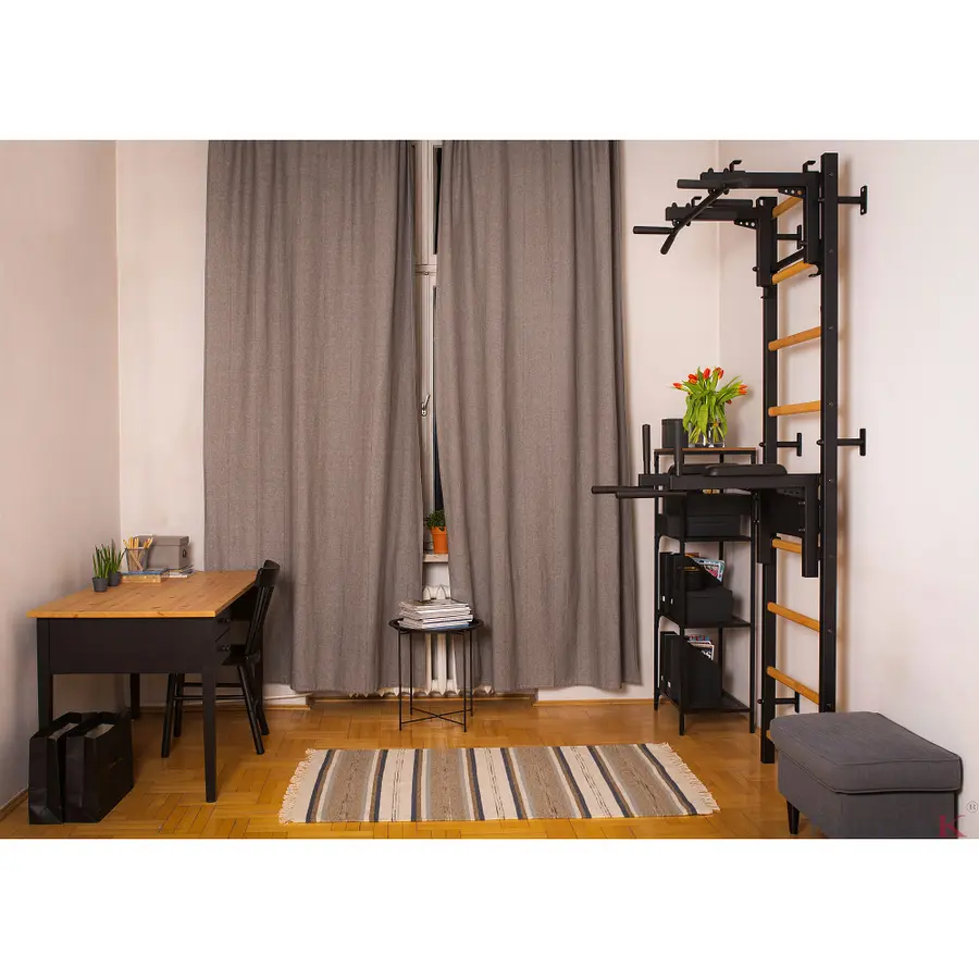 Ribbevegg BenchK 732B Svart Avtakbar pull-up| Høydejusterbar dip bar 