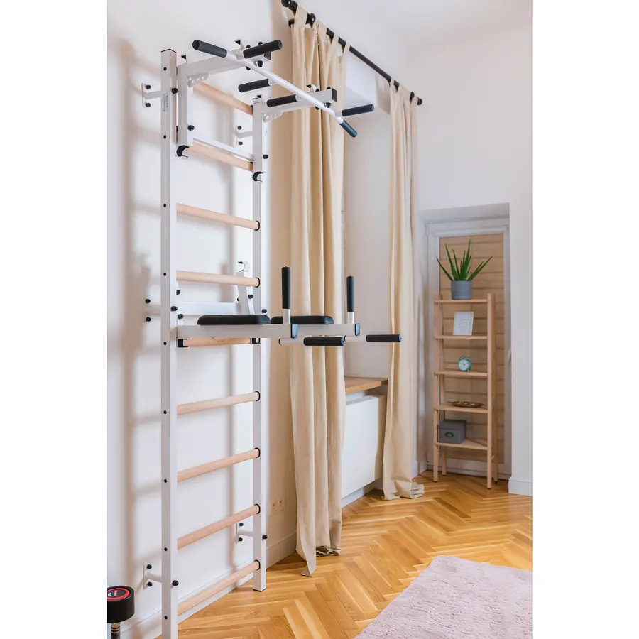 Ribbevegg BenchK 712W Hvit Avtakbar pull-up| Høydejusterbar dip bar 