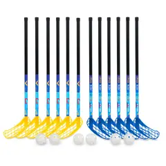 Innebandysett Speed Kids 80 cm 12 innebandykøller | 6 baller