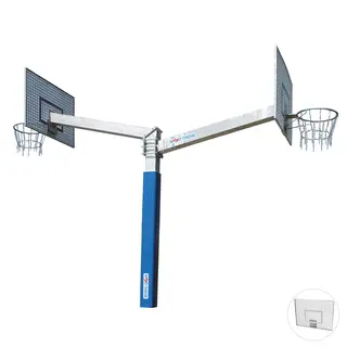 Basketballstativ Fair Play Duo Silent 2 120x90 cm | To høyder | Gitter bakplate