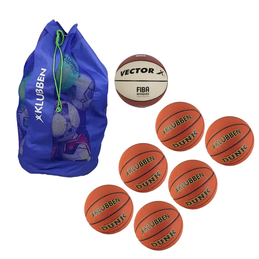 Basketballpakke Skole str 7 7 basketballer | 1 ballbag 