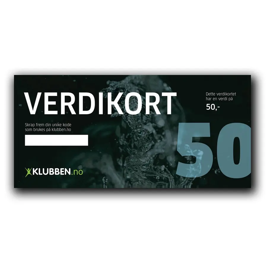 Gavekort kr 50,- | 20 stk Verdikort med skrapefelt 